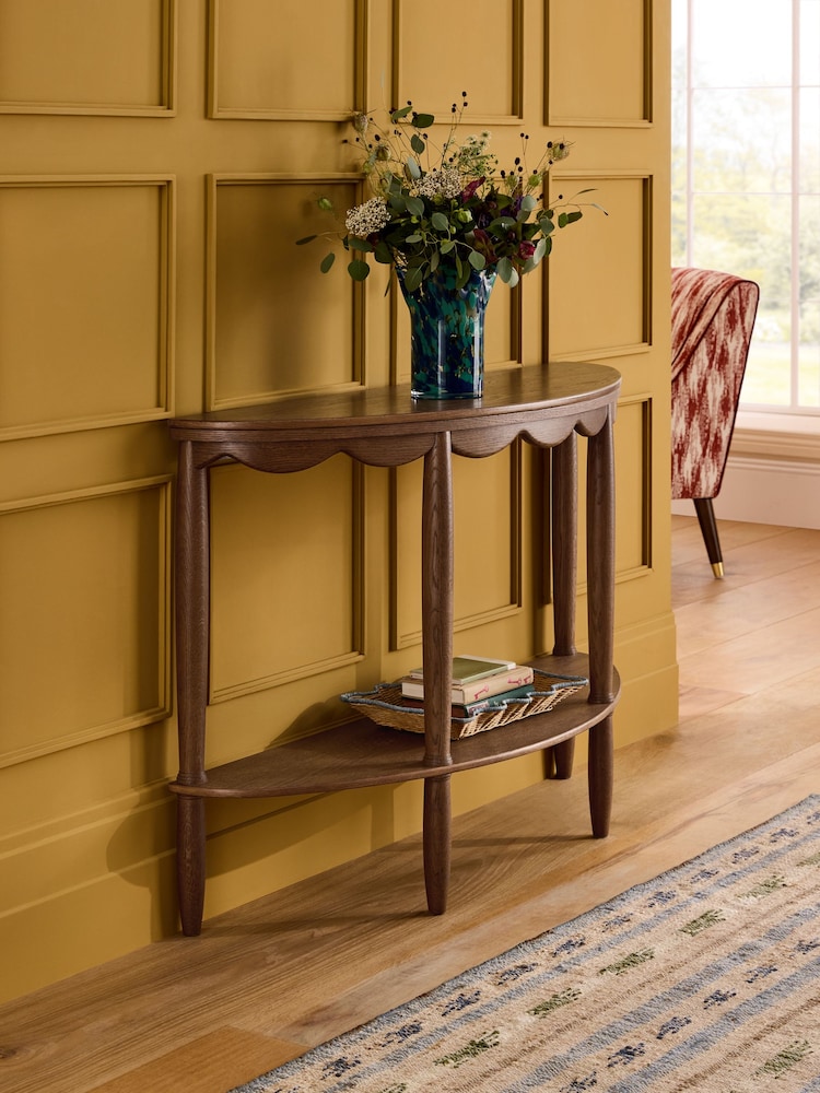 Nina Campbell Dark Oak Aubin Console Table - Image 2 of 8