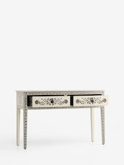 Rockett St George Ivory and Black Rose Noir Console Table - Image 10 of 11