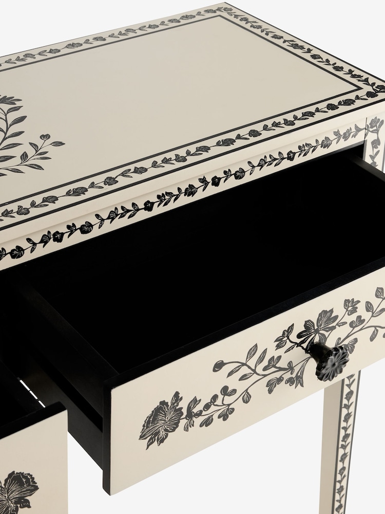 Rockett St George Ivory and Black Rose Noir Console Table - Image 11 of 11