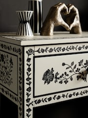 Rockett St George Ivory and Black Rose Noir Console Table - Image 2 of 11