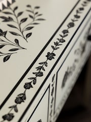 Rockett St George Ivory and Black Rose Noir Console Table - Image 3 of 11