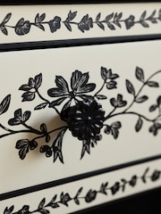 Rockett St George Ivory and Black Rose Noir Console Table - Image 5 of 11