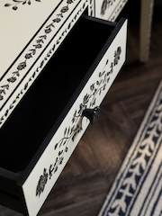 Rockett St George Ivory and Black Rose Noir Console Table - Image 6 of 11