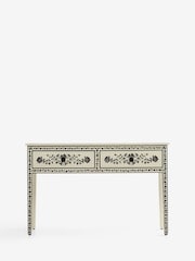 Rockett St George Ivory and Black Rose Noir Console Table - Image 8 of 11