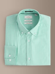 Verde/blanco - Signature Cotton Button Down Collar Smart Stripe Shirt - Imagen 8 de 10