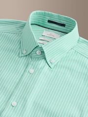 Verde/blanco - Signature Cotton Button Down Collar Smart Stripe Shirt - Imagen 9 de 10