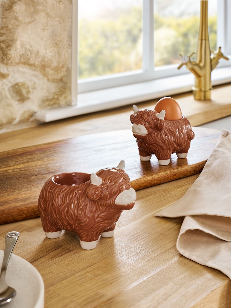 Set of 2 Natural Hamish The Highland Cow Egg Cups - Image 2 of 4 Set of 2 Natural Hamish The Highland Cow Egg Cups - Image 2 of 4