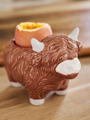 Set of 2 Natural Hamish The Highland Cow Egg Cups - Image 3 of 4