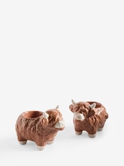 Set of 2 Natural Hamish The Highland Cow Egg Cups - Image 4 of 4