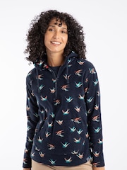 Weird Fish Blue Lana 1/4 Zip Printed Micro Fleece Hoodie - Image 2 of 8