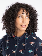 Weird Fish Blue Lana 1/4 Zip Printed Micro Fleece Hoodie - Image 5 of 8