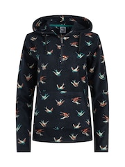 Weird Fish Blue Lana 1/4 Zip Printed Micro Fleece Hoodie - Image 7 of 8