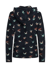 Weird Fish Blue Lana 1/4 Zip Printed Micro Fleece Hoodie - Image 8 of 8