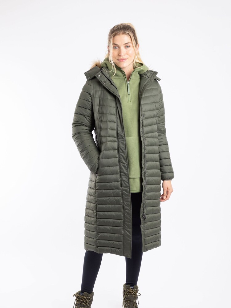 Weird Fish Green Kempley Lightweight Padded Midline Hooded Jacket - Image 1 of 7 Weird Fish Green Kempley Lightweight Padded Midline Hooded Jacket - Image 1 of 7