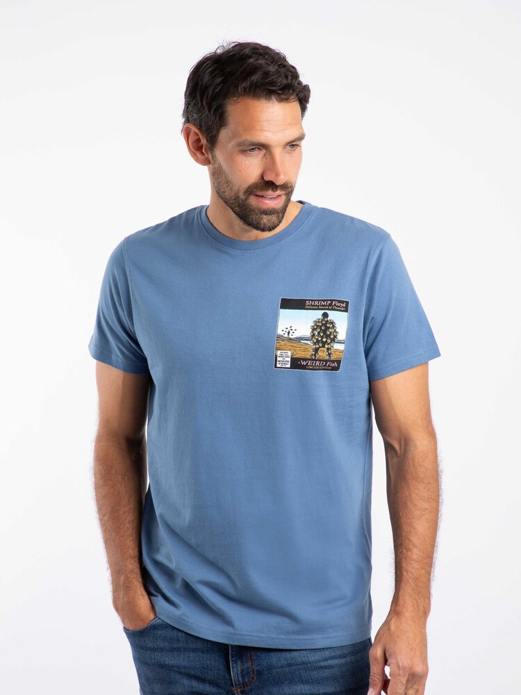 Weird Fish Blue Shrimp Floyd Back Print Artist T-Shirt - Image 2 of 6