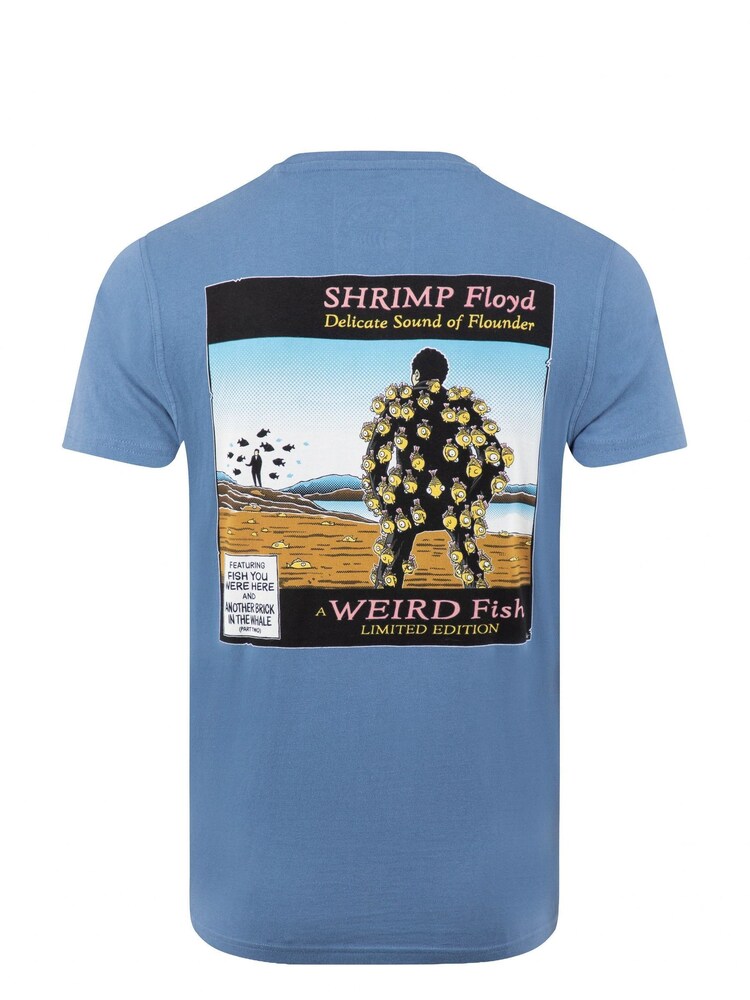 Weird Fish Blue Shrimp Floyd Back Print Artist T-Shirt - Image 6 of 6 Weird Fish Blue Shrimp Floyd Back Print Artist T-Shirt - Image 6 of 6