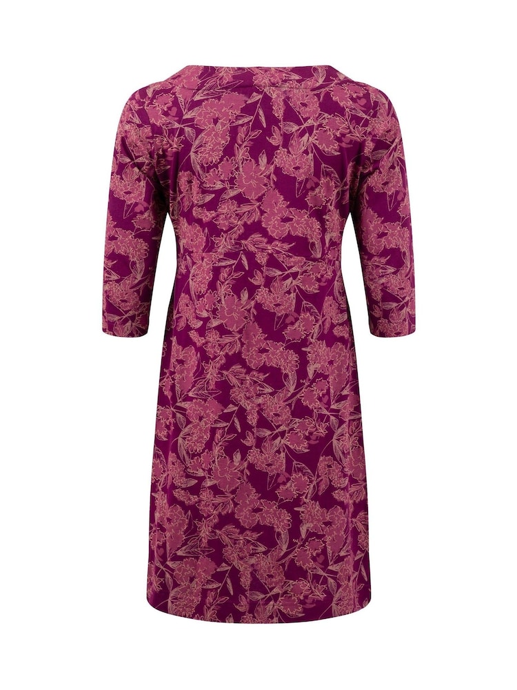 Weird Fish Red Starshine Printed Jersey Dress - Image 8 of 8 Weird Fish Red Starshine Printed Jersey Dress - Image 8 of 8