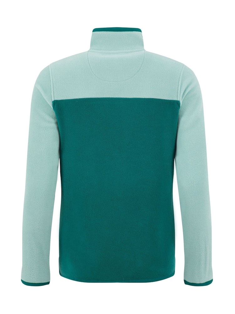 Weird Fish Green Rowan 1/4 Zip Colour Block Micro fleece - Image 7 of 7 Weird Fish Green Rowan 1/4 Zip Colour Block Micro fleece - Image 7 of 7