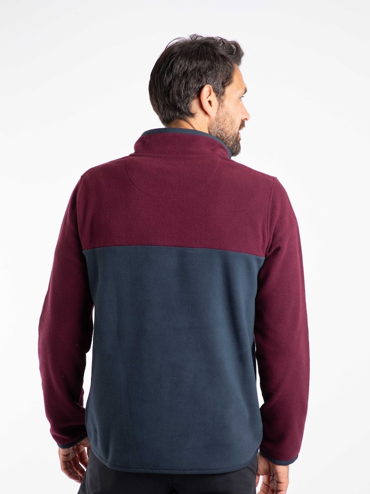 Weird Fish Purple Tristan 1/4 Zip Colour Block Micro Fleece - Image 2 of 7 Weird Fish Purple Tristan 1/4 Zip Colour Block Micro Fleece - Image 2 of 7