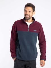 Weird Fish Purple Tristan 1/4 Zip Colour Block Micro Fleece - Image 3 of 7