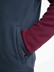 Weird Fish Purple Tristan 1/4 Zip Colour Block Micro Fleece - Image 4 of 7