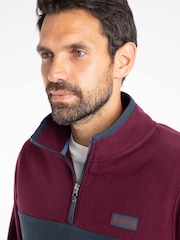 Weird Fish Purple Tristan 1/4 Zip Colour Block Micro Fleece - Image 5 of 7
