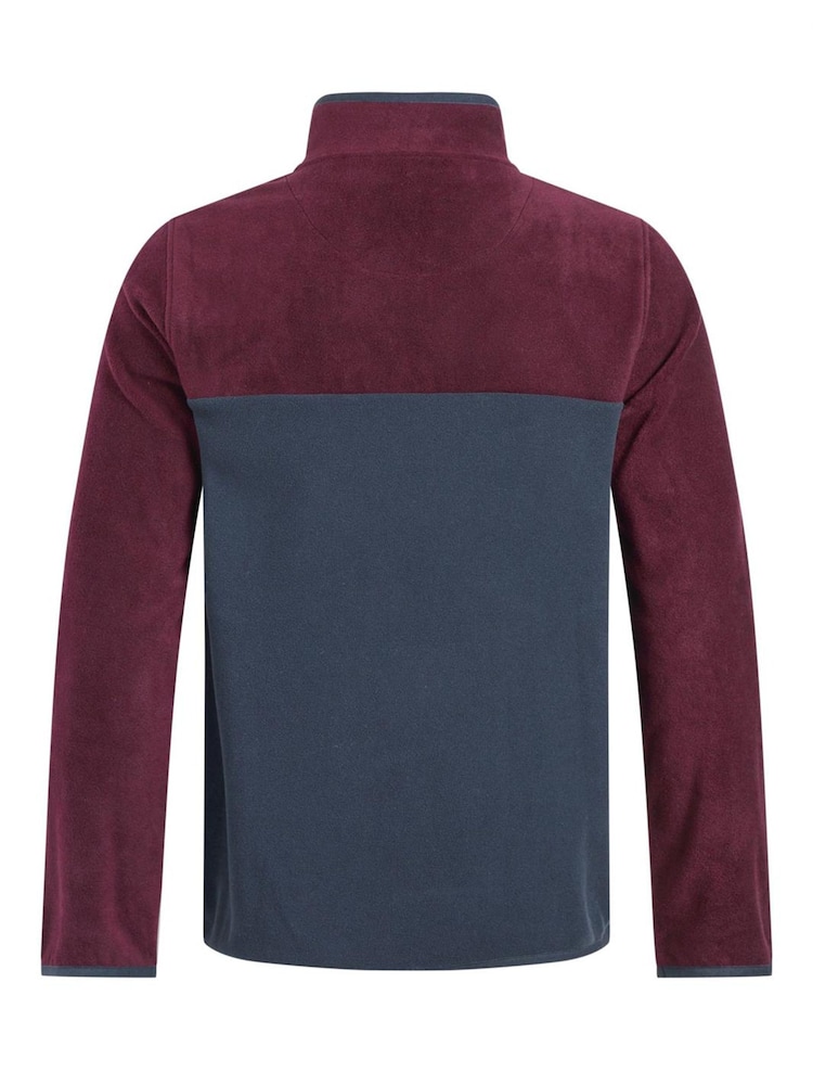 Weird Fish Purple Tristan 1/4 Zip Colour Block Micro Fleece - Image 7 of 7