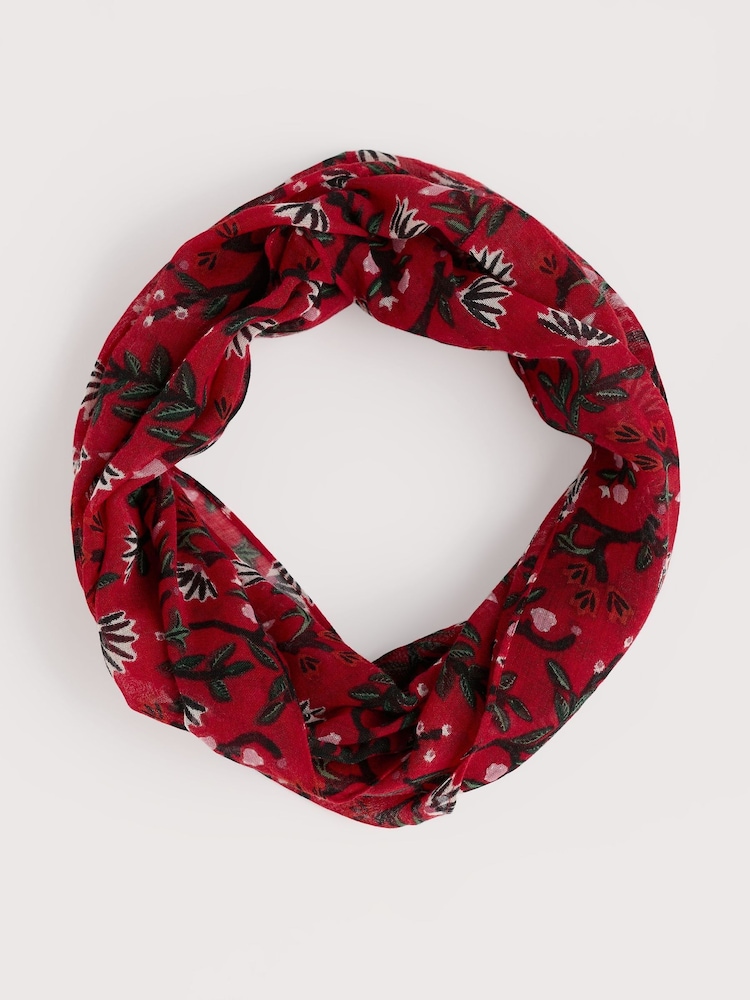 Seasalt Cornwall Red Pretty Circle Scarf - Image 1 of 4 Seasalt Cornwall Red Pretty Circle Scarf - Image 1 of 4