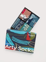 Seasalt Cornwall Mens Sailor Scenic Socks Gift Box of 4 - Bild 1 von 3