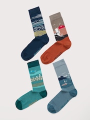 Seasalt Cornwall Mens Sailor Scenic Socks Gift Box of 4 - Bild 3 von 3