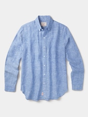 Aubin Blue Worlaby 亚麻衬衫 - 5的图像5｝