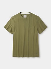 أخضر - Aubin Aldam Cotton Linen T-Shirt - صورة 5 من 5
