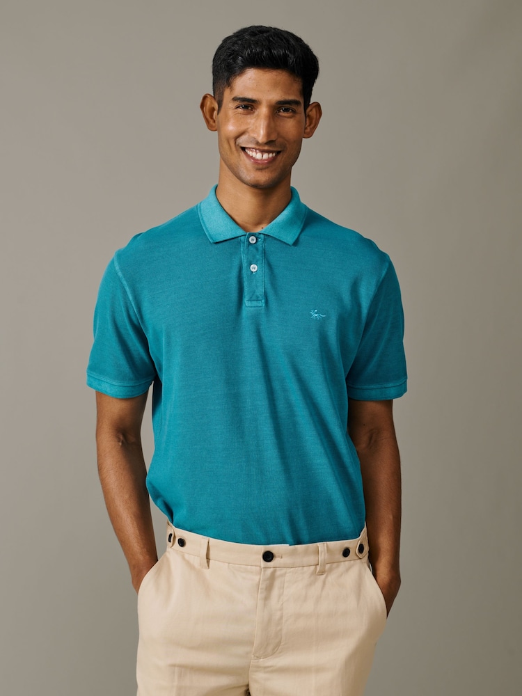 Aubin Green Lusby Pique Polo Shirt - Image 1 of 5