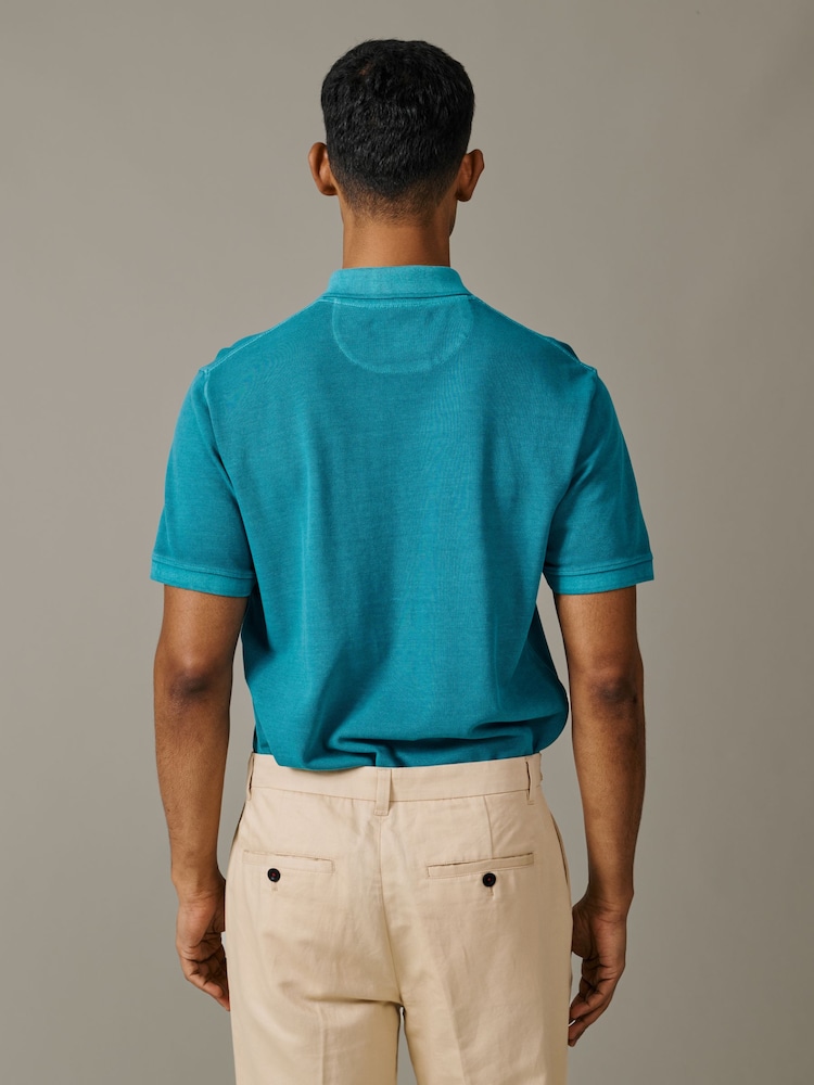 Aubin Green Lusby Pique Polo Shirt - Image 2 of 5