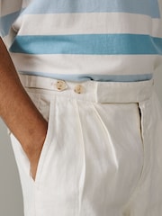 Aubin Lind Double Pleat Linen Shorts - Image 4 of 6
