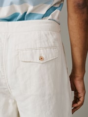 Aubin Lind Double Pleat Linen Shorts - Image 5 of 6