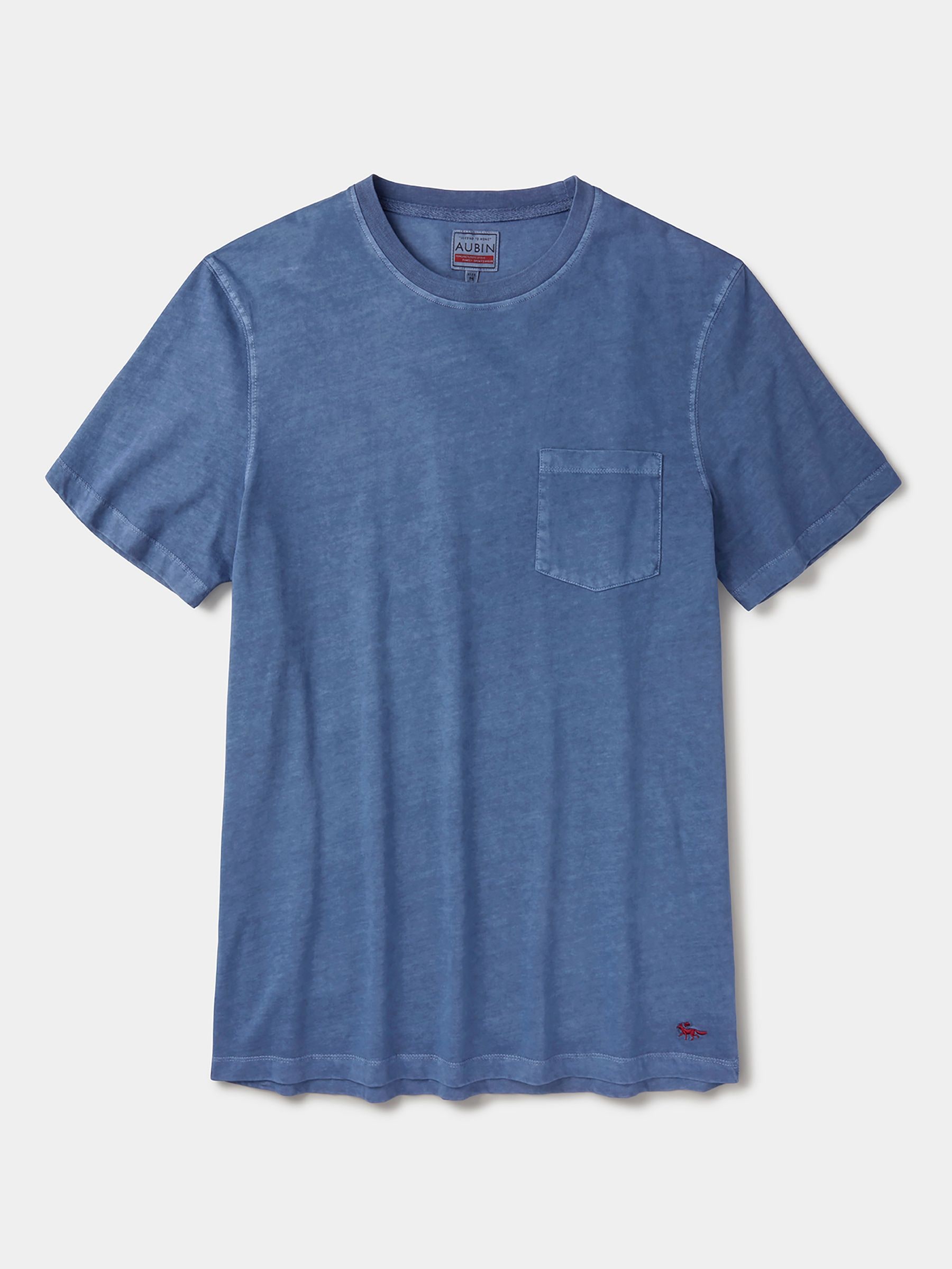 Next：日本 ブルー - Aubin Hareby ガーメントダイ ポケット Tシャツ