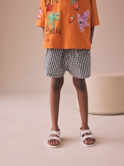 ブラック/ホワイト ギンガムチェック - プルオンショートパンツ（3～16 歳） - 画像 1 / 4