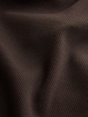 Chocolate Brown Ribbed Racer Tank Vest Sleeveless Top - Image 3 of 3