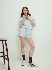 The Set 2 Pack Quarter Zip Sweatshirt and Shorts Co-ord Set Blue - Image 1 of 10
