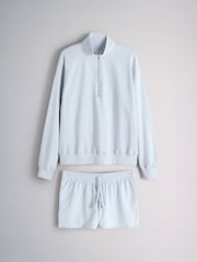 The Set 2 Pack Quarter Zip Sweatshirt and Shorts Co-ord Set Blue - Image 2 of 10