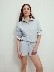 The Set 2 Pack Quarter Zip Sweatshirt and Shorts Co-ord Set Blue - Image 8 of 10