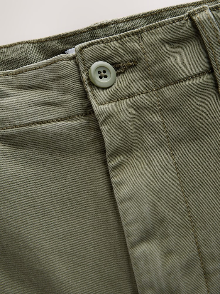 Green Straight Fit Authentic Washed Chino Trousers - Image 2 of 3