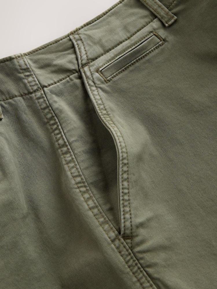 Green Straight Fit Authentic Washed Chino Trousers - Image 3 of 3