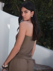 Chocolate Brown Cotton Rich Bandeau Boobtube Top - Image 3 of 4
