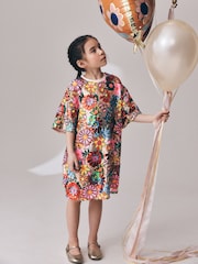 Multi Pink Floral Sequin T-Shirt Dress (3-16yrs) - Image 1 of 8