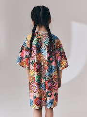 Multi Pink Floral Sequin T-Shirt Dress (3-16yrs) - Image 3 of 8