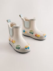 Neutral/Turquoise Transport Warm Lined Ankle Wellies - Image 1 of 5