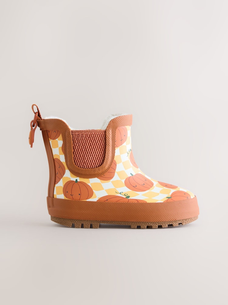 Orange Pumpkin Warm Lined Ankle Wellies - Image 2 of 5 Orange Pumpkin Warm Lined Ankle Wellies - Image 2 of 5