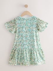 Mint Green Angel Sleeve Sequin Peplum Party Dress (3-16yrs) - Image 6 of 8